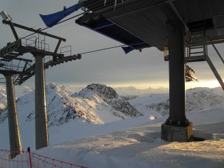 Late Afternoon at Weissfluejoch Station